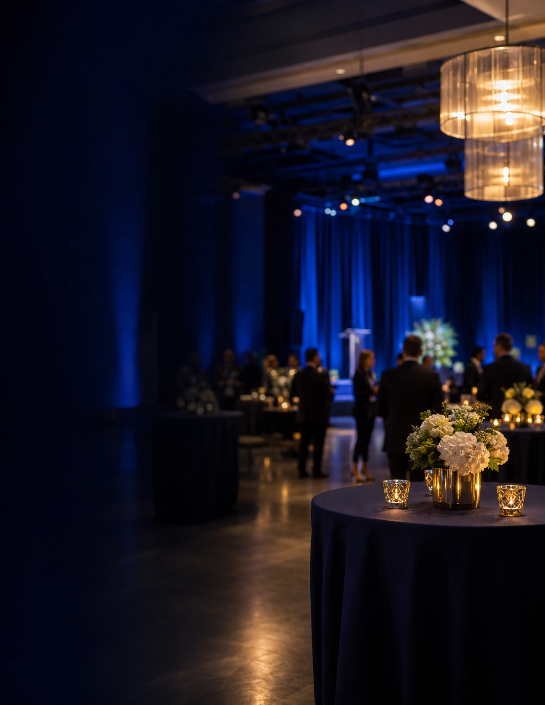 Commercial event venue with guests and business operations