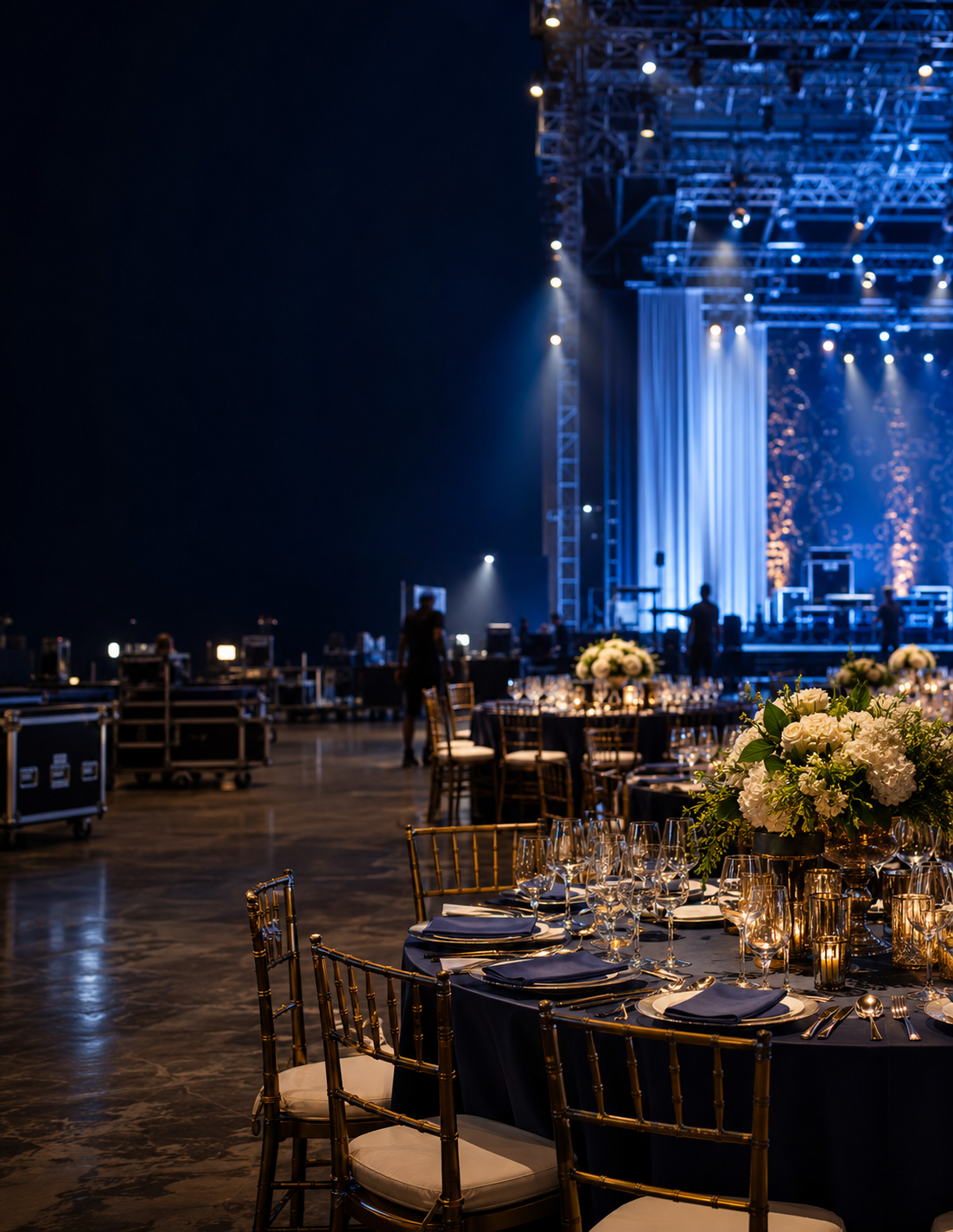 Specialty event and production operation in a large venue