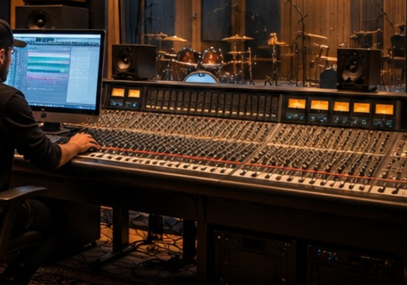 Professional recording console and studio controls